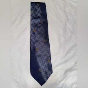 Versace Navy and Gold Patterned Tie